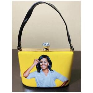 Michelle Obama Clutch Handbag, Yellow‎ –Boutique Purse